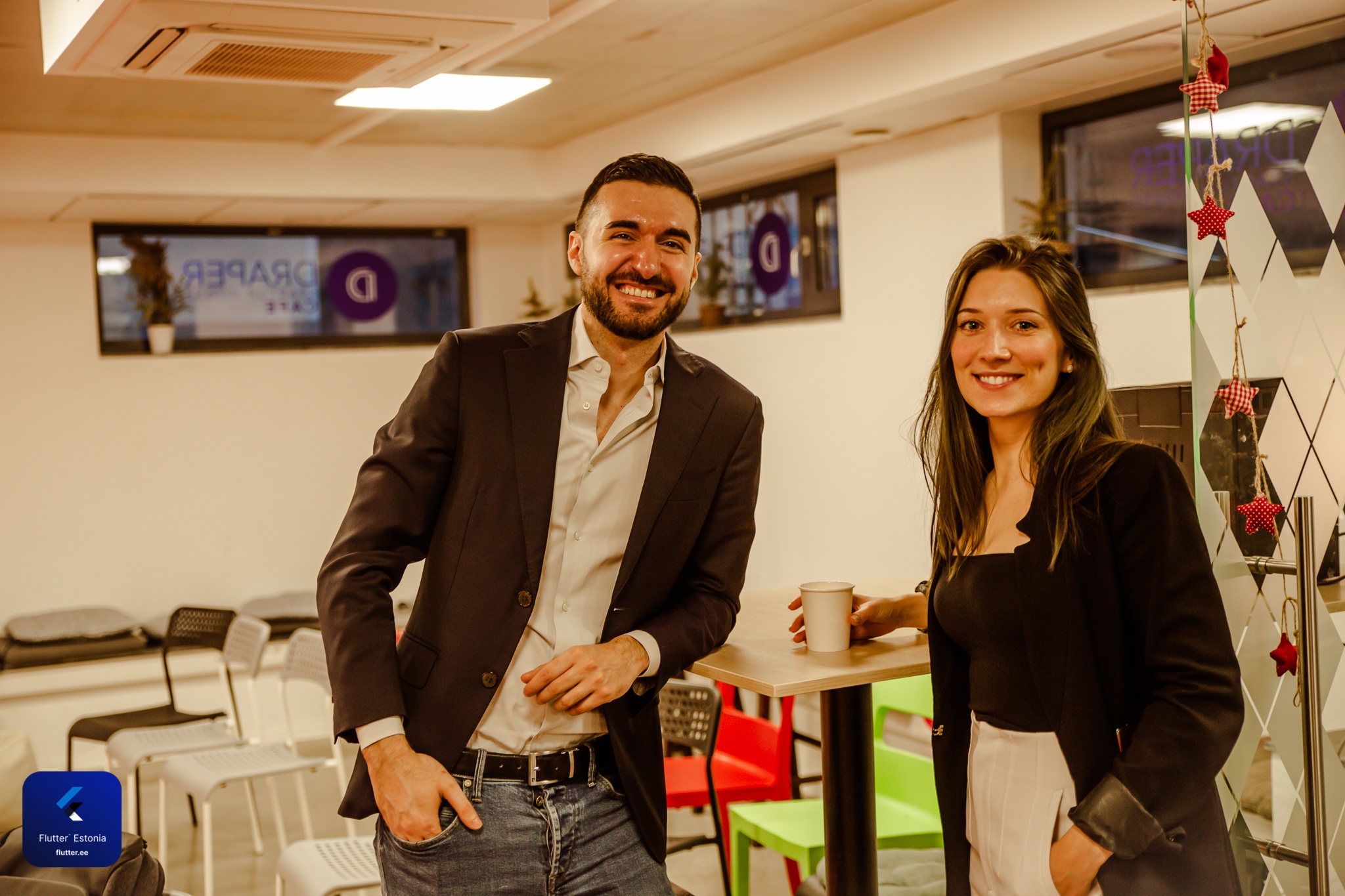 Stefano Amorelli and Darja Dovbos, leadership team of Flutter Estonia